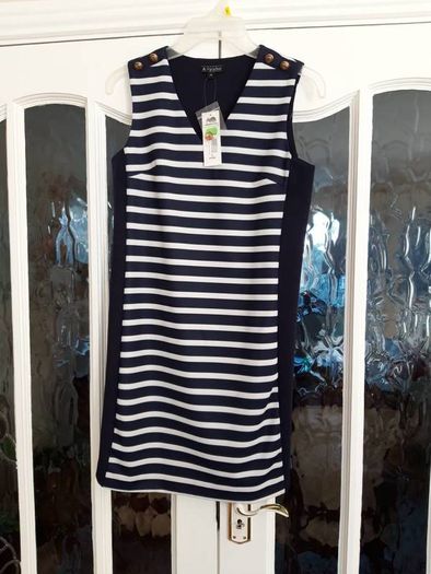 Beautiful New Dress/Tunic/Pinafore Navy/Ivory 10