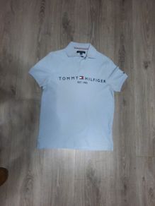pale blue Tommy hilfiger polo shirt