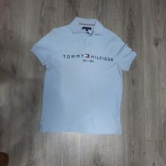 pale blue Tommy hilfiger polo shirt