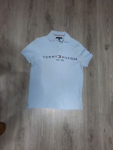 pale blue Tommy hilfiger polo shirt