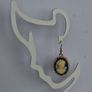 Gilted Oval Cameo Silhouette Earrings Image 5