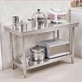 Stainless Steel Tables Commercial Kitchen Catering Table Heavy Duty Preparation Work Bench with Adjustable Under Shelf for Restaurant Home Hotel 91 X 61 X 85 cm Image 4