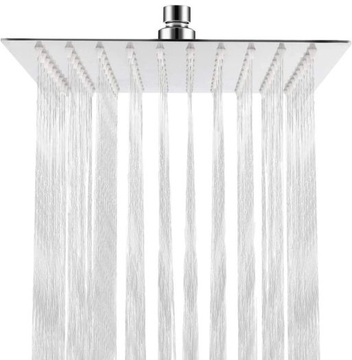 Square Rain Shower Head, 8 inch Large Top Spray Showerhead, 304 Stainless Steel Ultra Thin Powerful High-Pressure Bathroom Shower Head (FREE POSTAGE)