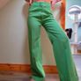 1960s Vintage Fusalp bright green wide leg tailored trousers Image 4