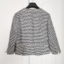 Marie Mero White Navy Textured Cropped Jacket 10UK/38EU Image 5
