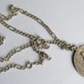 Antique Religious Large  Pendant. Saint Virgin Mary & Jesus Christ Child and  chain Image 7
