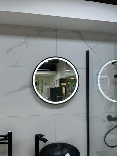 EX Display Black Round LED bathroom mirror