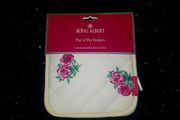 Brand New Royal Albert Pair of Cream Pot Holders in Rosecloud