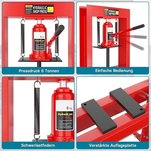 6T Industrial Hydraulic Workshop Frame Warehouse Press Garage Bench Press