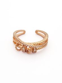 Rose Gold Tone 925 Sterling Silver CZ Fidget Ring