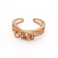 Rose Gold Tone 925 Sterling Silver CZ Fidget Ring