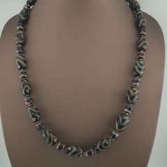 Antique Venetian Style Fancy Desgin Trade Glass Beads Necklace