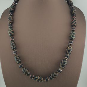 Antique Venetian Style Fancy Desgin Trade Glass Beads Necklace
