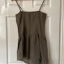 Vintage Sisley Short Khaki Dress- Top  - Size S Image 2