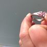 Silver ring with pink crystal Never worn Image 3