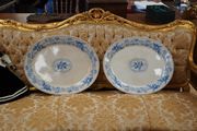 Pair of Antique Blue &amp; White Acorn Platters