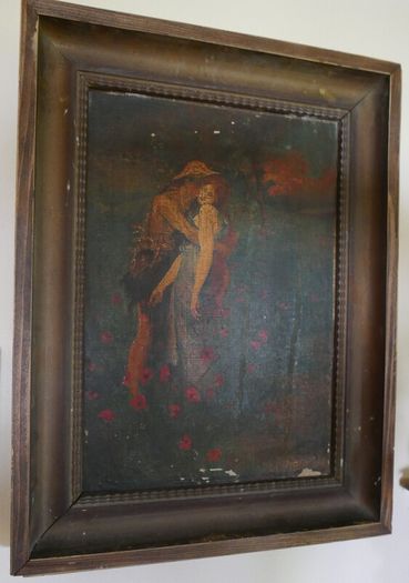 Antique Oil on Canvas with signature 16,4" x 12,4"
