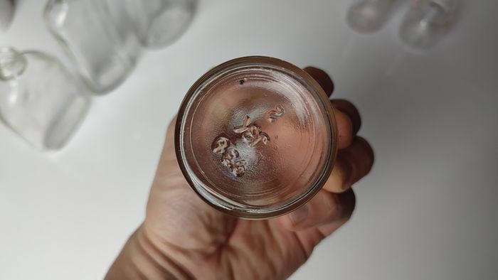 347 - Set of 6 Vintage Collectible Decorative Clear Glass Bottles and Jars