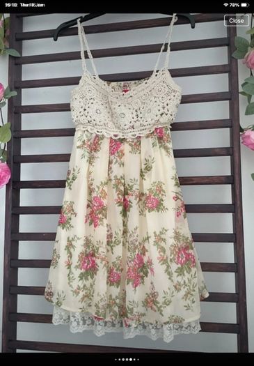 dress cream floral dress Christina v medium