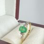 Gold 14K Yellow Gold Boyaca Colombian Emerald & Diamond Ring Image 5