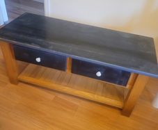 Wooden coffee table or TV stand with two drawers