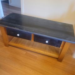 Wooden coffee table or TV stand with two drawers