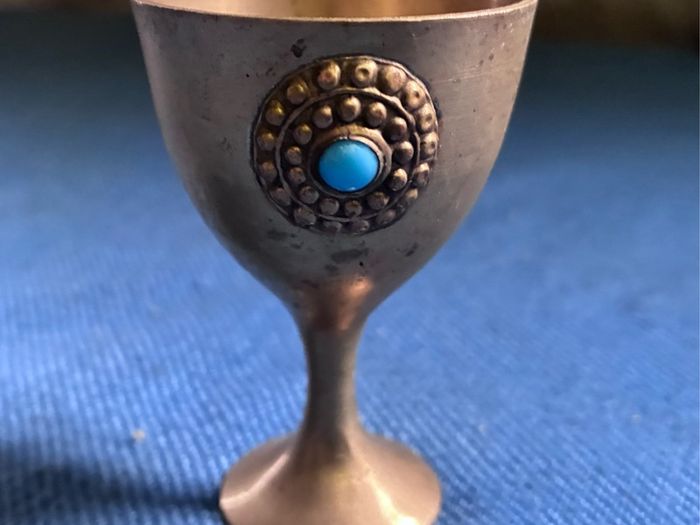 Single Vintage brass egg cup