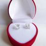 Vintage Sterling Silver 925 Round CZ Stud Earrings 1,79g Image 2