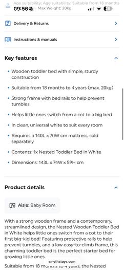 Toddlers bed