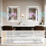 LED Bathroom Mirror with Lights,Bluetooth Dual Speaker,Anti-Fog,3 Color Temperature,Dimmable Brightness,Memory Function,Waterproof,Wall Mount Design,Tempered Glass (3 Light Modes, 50Lx70W CM) Image 2