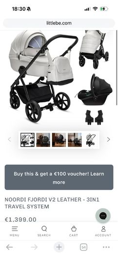 Leather 2 set pram
