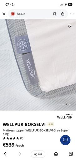 JYSK Wellpur Bokselvi Mattress Topper