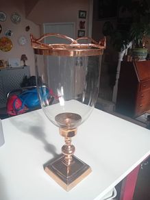 rose gold large  hurricane jar candle