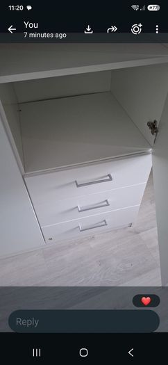 Wardrobe with hanging and drawer
