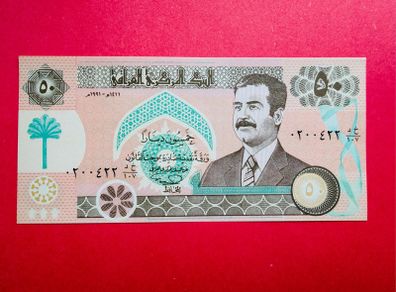 Iraq  50 Dinars  1991  ) Pick 75a Large Note.unc