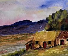 Connemara cottage watercolour
