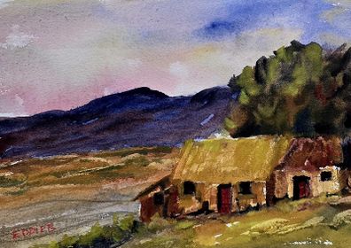 Connemara cottage watercolour