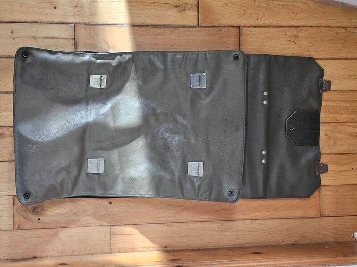 Vintage Swiss Army Military Issued Heavy Duty Tri-fold Document Bag or Messanger Bag Collectable Militaria