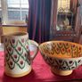 Nicholas MosseRed tulip set of two vintage items . A  7 and a half inch cylinder jug and a 9 inch diameter bowl. Can sell separately also Image 3