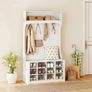 Coat rack with shelf, bench, hooks, shoe cubbies Image 4