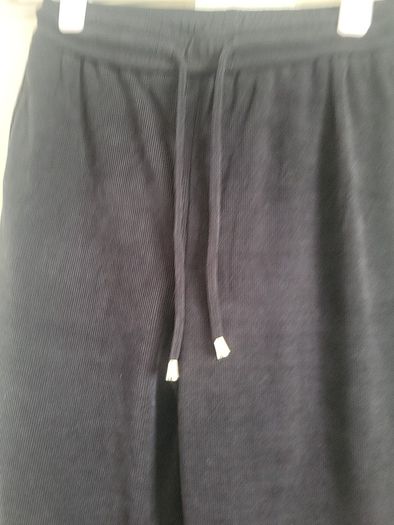 black wide leg light corduroy trousers
