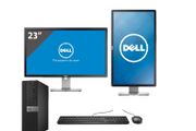 Dell Dual Monitors with Dell Optiplex 7050 Small Form Desktop, Intel Quad Core i7 6700, 16GB, 256GB SSD Hard Drive, USB Type C, HDMI, Windows 11 Pro, Also with Dell Keyboard &amp; Mouse