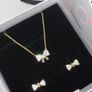 Pandora Gold Sparkling Bow Earrings Brand New Image 2