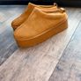 SeQwl UK 6/39Camel Platform Mule Slippers Faux Suede Chunky Sole Clogs Image 2
