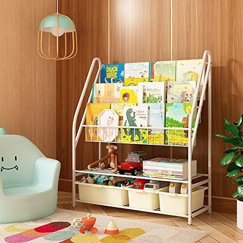 5 Tier Children's Book Organizer, Kids Book and Toys Storage