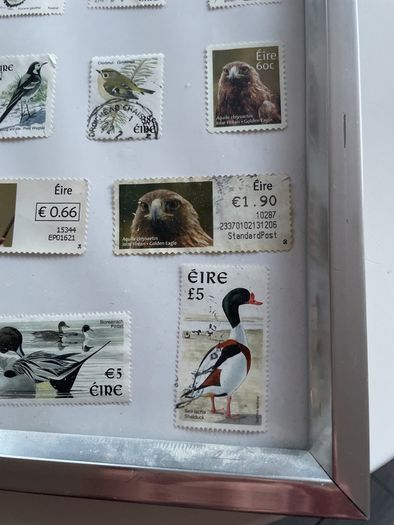 Framed Birds  of Ireland Stamp Collection