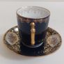 2nd Stunning Antique Alt Wien Old Vienna or Augarten Porcelain Manufactory Hand Painted and Hand Gilded Small Coffee Can and Matching Saucer, with the Authentic Bindenschild Shield Backstamps Image 5
