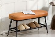 PU Leather Shoe Storage Bench