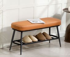 PU Leather Shoe Storage Bench