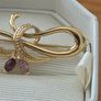 Vintage Gold Tone Ribbon Brooch Image 4